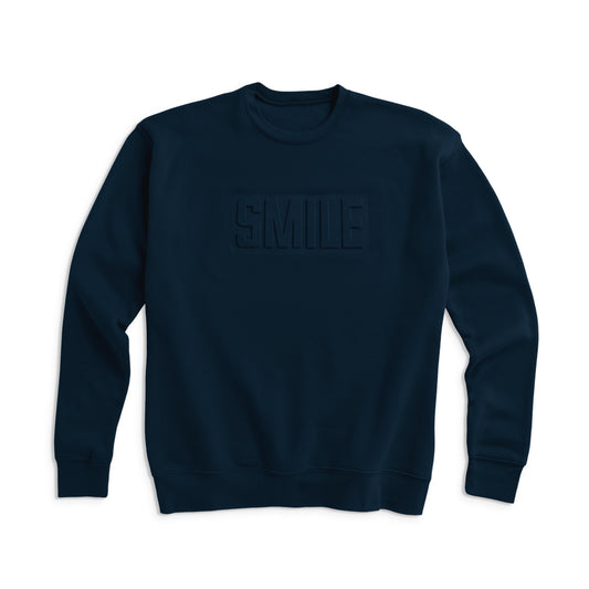 Navy SMILE raised logo sweatshirt