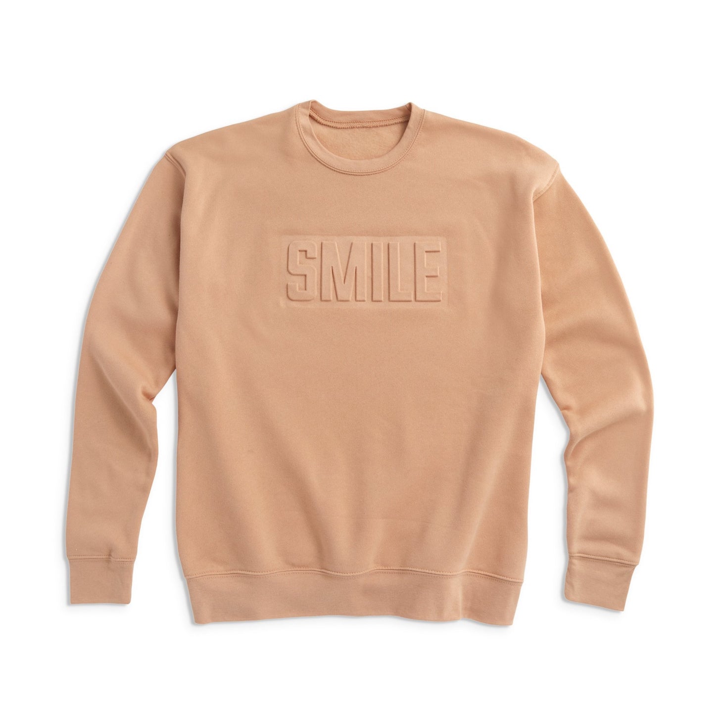Tan SMILE raised logo sweatshirt